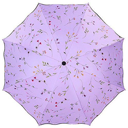 Maibar UV Regenschirme Damen Sun Schutz Taschenschirme Wasserdicht Hnad Sonnenschirme für Frauen (Violett)