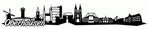 Samunshi® Oberhausen Skyline Aufkleber Sticker Autoaufkleber City Gedruckt - 100x16,4cm schwarz