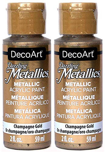 2-Pack - DecoArt Dazzling Metallics Acrylic Colors - Champagne Gold, 2-Ounces Each