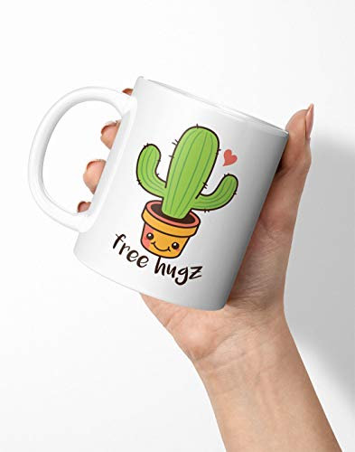 BLAK TEE Little Cactus with Free Hugs Porcelain Coffee and Tea Mug 330 ML