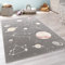 Paco Home Kinder-Teppich, Spiel-Teppich Für Kinderzimmer Mit Planeten Und Sternen, In Grau, Grösse:Ø 120 cm Rund