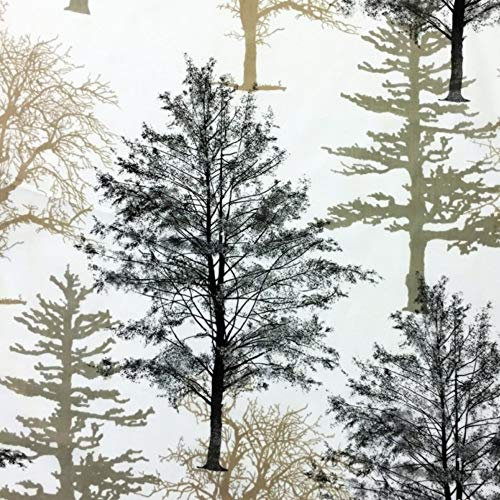 100x160cm 100% Baumwolle Baumwollstoff Streifen Blumen Meterware Handwerken Nähen Stoff (Baum Wald Bäume Groß)