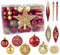 Homewit Palline di Natale Rosso Oro, 102 Pezzi Albero di Natale Palla Decorazioni, Palle e Palline per L'Albero 3-6 cm Palle di Natale Infrangibili con Puntale per Albero e Catena a Palline