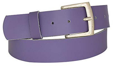 DayneQ 4cm Breit Echt Leder Guertel Altsilber Nickelfree - 11499-40-SIL - Hell-Lila Bundweite 80cm