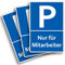 3 Stück Nur für Mitarbeiter Parkplatzschild 20 x 30 cm aus stabiler PVC Hartschaumplatte 3mm Parkplatz Schild für Angestellte/Beschäftigte UV-Schutz von STROBO