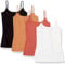 Amazon Essentials Women's Slim-Fit Camisole, Pack of 4, Caramel/Terracotta/White, XL