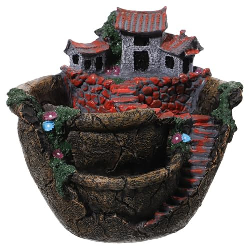 BESPORTBLE Feenhaus Für Den Garten Gebühr Garten Topf Tiny Faux - Muster Halter Pflanzer mit Sü?e DIY Micro Landschaft Dekorationen für Home Shop Feenhaus Blumentopf Feenhaus Blumentopf