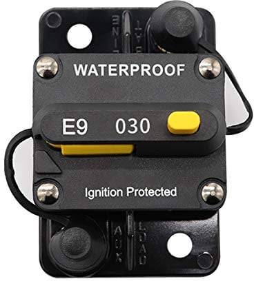 HIMOZEAN 30A Schutzschalter 12V - 48V DC Sicherungsautomat Auto Marine Boot Camper Solaranlage Sicherung Schalter Wohnwagen KFZ Leistungsschalter M6 Muttern