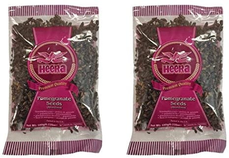 Heera Anardana Whole (Dried Pomegranate Seeds) 100g (Pack of 2) – Fruity, Mildly Sweet and Tangy Taste - Used in Desserts and Savories Enhance Sweetness and Texture - Used in Variety of Dishes