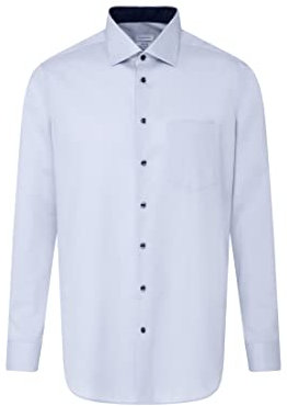 Seidensticker Herren Mens Regular Patch Longsleeve Shirt, Hellblau(193690), 38 EU