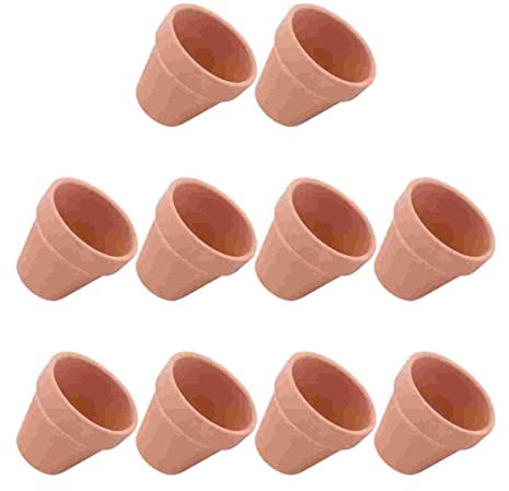 YUANstore Lot de 10 Mini Pots en Terre Cuite 5,5 x 5 cm-Mini Cactus Succulent Plantes Jardinières pour Les Enfants à Peindre, Home Décoration