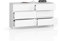 BDW Kommode, 6 Schubladen, viel Stauraum, Kleiderschrank, Flur, Badezimmerschrank, Kommode, Multifunktionsschrank. Abmessungen: 138x77x40cm (Weiß)