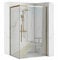 ECOLAM® Dusche Duschkabine Eckdusche SOLAR Gold Klarglas transparent 80 x 100 x Höhe 195 cm golden bodengleich easy-clean Schiebetür Rechteck