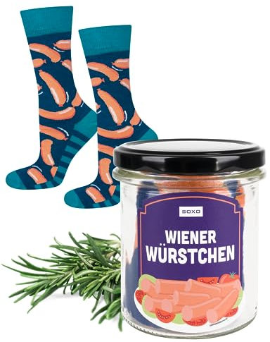 soxo Glas Socken Damen Geschenke Für Männer Herren Socks Geschenk Für Frauen 40-45 Würstchen