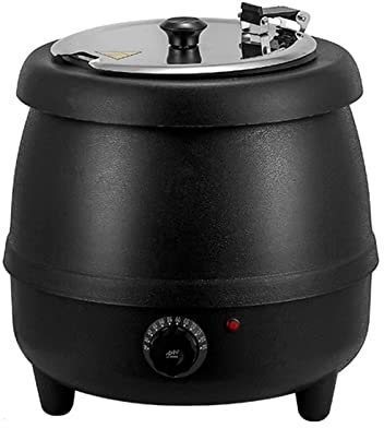 10 L Large Capacity Soup Kettle Warmer, with Stainless Steel Hinged Lid Commercial Restaurant Soup Warmer Pot, for Restaurant and Big Family,A