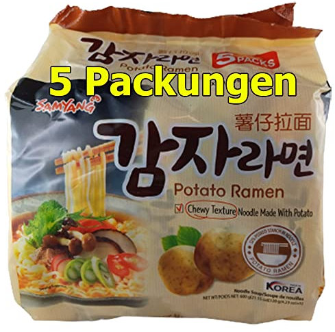Samyang Potato Ramen Instant Nudeln 5er Pack (5 x 120g) Kartoffelnudeln Suppe