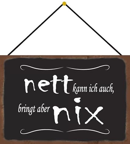 Metall Schild 20x30cm mit Kordel nett kann ich auch bringt aber nix Sprüche Blechschild
