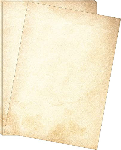 100 x Thicker 120GSM Sheets of Old Looking/Vintage Design Paper DIN A4. Great for Vintage invites and Letters