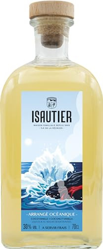 ISAUTIER Océanique Coco Vanille - Punch au Rhum - 30% Alcool - Origine : Réunion - Rhum arrangé à déguster en digéstif ou apéritif - Intrédients locaux - 70 cl