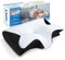 HOMCA 2 in 1 Ergonomisches Nackenkissen Orthopädisches Kopfkissen Memory Foam Kissen für Rücken-, Seiten- und Bauchschläfer, 60x40x12/14cm, Schwarz
