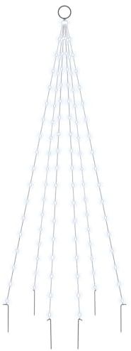 Christmas Tree on Flagpole Cold white 108 LEDs 180 cm Lighted vidaXL