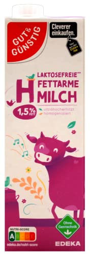Gut & Günstig laktosefreie fettarme H-Milch 1,5% Fett, 12er Pack (12 x 1 l)