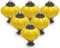 Cjueiom 12 Pack Ceramic Drawer Knobs, Gold Yellow Vintage Cupboard Knobs with Mounting Screws, Antique Wardrobe Pull Handles for Kitchen Cabinet and Dresser