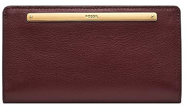 Fossil Damen Liza Leder Slim Bifold Wallet für Frauen, Mahagoni, Einheitsgröße