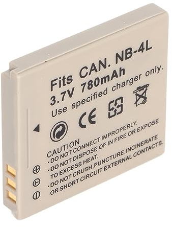 Kamera-Ersatzakku für IXUS 115 117 120 130 220 225 230 255 50 60 70 80 65 75ixy100 115 110HS Kamera, 3,7 V 780 MAh NB 4L Lithium-Ionen-Akku für Digitalkamera