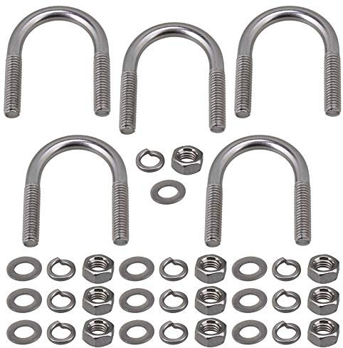 BQLZR Boulon en U en acier M6, vis en U pour Installation de tuyaux de 22mm de diamètre, pièces fixes, 5 pièces