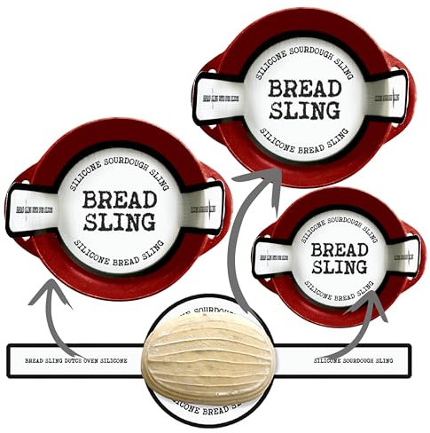 UK Designed - 3 Silicone Bread Sling for Dutch Oven- Reusable Bread Mat- Heat Resistant Dutch Oven Liners w/Long Handles - Non-Stick Bread Silicone Mat - Sourdough Bread Baking Supplies (Bread Slings)