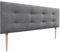 DHOME Kopfteil für Bett, gepolstert, 8 cm dick, gepolsterter Kopf, ACUALINE Stoff und Kunstleder, für Doppelbett (Stoff Aschgrau, 135 cm mit Beinen, Betten 120/135/140)