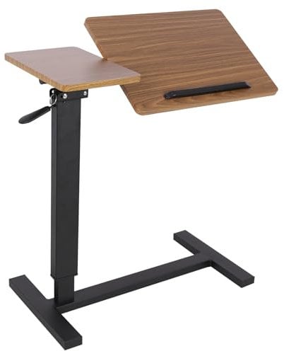 FATIVO Beistelltisch Höhenverstellbar Betttisch Klappbar: 73.5-97 cm Pflegetisch mit Rollen Laptoptisch mit Neigbarer Desktop - Krankentisch Sofatisch für Wohnzimmer Schlafzimmer 97x75.5x40.8 cm