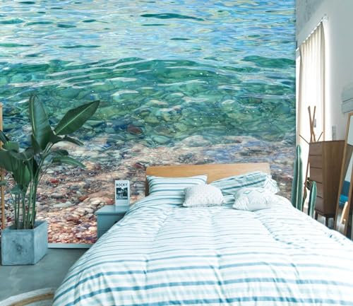 Fototapete Wohnzimmer Entspannendes 3D-Meer Tapeten Wandtapete Moderne Wanddeko Design Wand Dekoration Wohnzimmer Schlafzimmer Büro Flur,352 * 250cm
