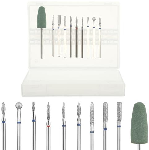 10 Piezas Brocas para Cortadores de Uñas Brocas para Cortadores de Uñas Eléctricas de 3/32 Pulgadas Brocas para Manicura de Aleación Accesorios para Cortadores de Uñas Profesionales para Manicura