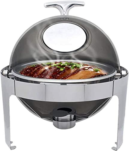 Set scaldavivande in acciaio inossidabile, set scaldavivande 6L per buffet scaldavivande, set scaldavivande rotondo scaldavivande da tavola rotonda, per feste di catering a buffet