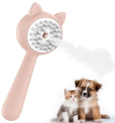 Osinaga Cat Steam Brush, Cat Brush Spray Pet Hair Removal Comb, 3 in 1 Cat Steam Brush Cleaner, Silicone Massage Grooming Brush, Cat and Dog Hair Cleaning Brush Comb