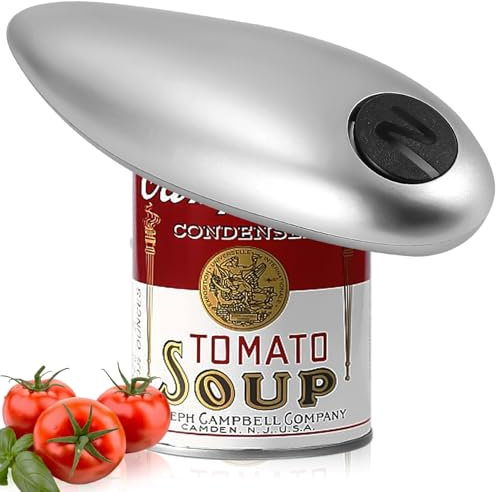 Yulado Electrique Ouvre Boite De Conserve, Sans Bord Tranchant, Une Seule Touche, Ouvre-Boîte Portable En Argent, Mains Libres, Pour La Cuisine, Les Personnes Arthritiques Et Les Personnes Âgées