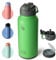 bottlebottle BOTTLE BOTTLE Edelstahl Trinkflasche 1L mit Strohhalm – Auslaufsichere Isolierflasche für Sport & Fitnessstudio, mit Pillenfach, BPA-frei, doppelwandig (Sommerwald)