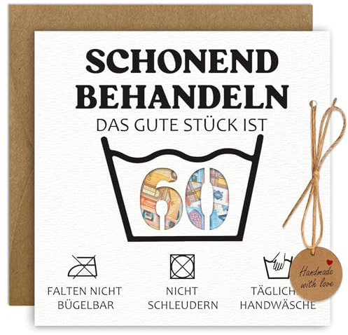 BOYATONG Geldgeschenke Geburtstag 60 mit Umschlägen, Geldgeschenke Verpackung Geburtstagskarte 60, Lustig Geschenke zum 60 Geburtstag Frau Mann, Schonend Behandeln Geschenk 60 Geburtstag Mann Frau