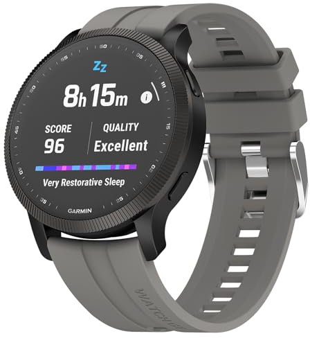 Vancle 22mm Armband für Garmin Venu 2/Venu 3/Vivoactive 4/Forerunner 255/265 Armband,22mm Silikon Quick Release Ersatzarmband Uhrenarmband für Gear S3/Huawei Watch GT 2 46mm Damen Herren(Grau)