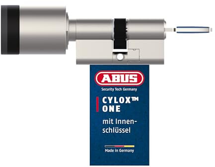 Smarter Türzylinder CYLOX One - schlüsselloses Öffnen mit Smartphone und weiterem Zubehör - Türschloss mit Anbohrschutz - öffnen per Außenknauf - mit Innenschlüssel - Länge 30-40/30-40