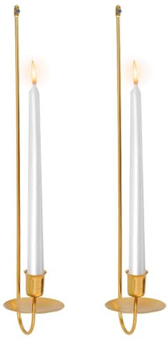 Wandkerzenhalter, Kerzenleuchter, Wandkunst, Kerzenhalter, Wanddekoration, goldene Kerzenhalter für Wand, Metallwandkerzenhalter, 2 x Kerzenhalter, Kerzenleuchter, Wanddekoration