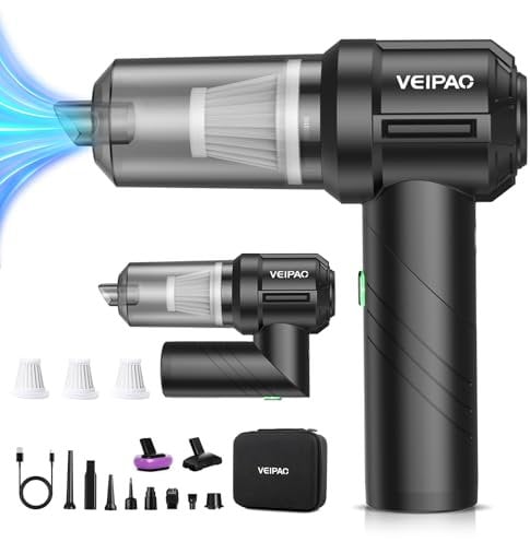 Aspirapolvere Auto Senza Fili Aspirabriciole: 18KPA Potente Aspirapolvere per Auto - Aspirapolvere Portatile con 6000mAh Batteria - 4 in 1 Mini Aspiratore Senza Fili per Pulizia in Auto Casa Ufficio