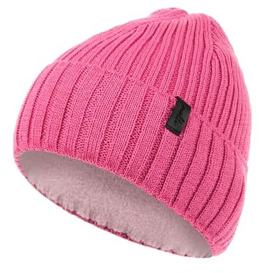 molti Kindermütze Kinder Fleece Gefüttert Merinowolle Warme Mütze, Verdicken Fleece für Mädchen und Jungen,Herbst und Wintermütze, 52-54, Farbauswahl (DE/NL/SE/PL, Numerisch, 52, 54, Rosa)
