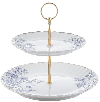 Bloosnow Ceramic Cake Stands,Cupcake Stand for Wedding, Party, Birthday, Baby Showers & Cake Dessert (Blau)