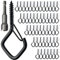 Gucass 50 Pezzi Ganci a Vite Nero, Occhielli a Vite, Gancio Soffitto, Gancio Lampadario, Ganci a Vite per Legno, Gancio a Vite in Acciaio Inox per Appendere Cestini di Piante a Casette per Uccelli