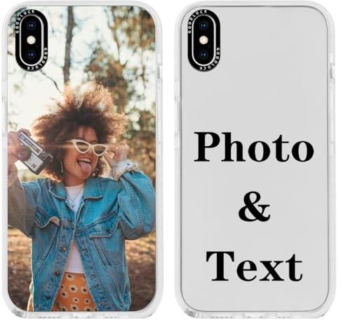 Yoedge Personalisierte Hülle für iPhone X/XS 5,8 Handyhülle Selber Gestalten mit Foto Bild Text Individuelle, Weiche Transparent Silikon Personalisiert Schutzhülle Cover für iPhone XS,Transparent