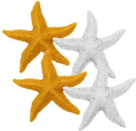 Happyyami 4stücke Seestern Aquarium Dekoration Realistische Mikro-Landschaft Statues Für Fischbehälter Langlebige Und Geruchlose Kunststoffe Für Hochzeiten Und Strandpartys