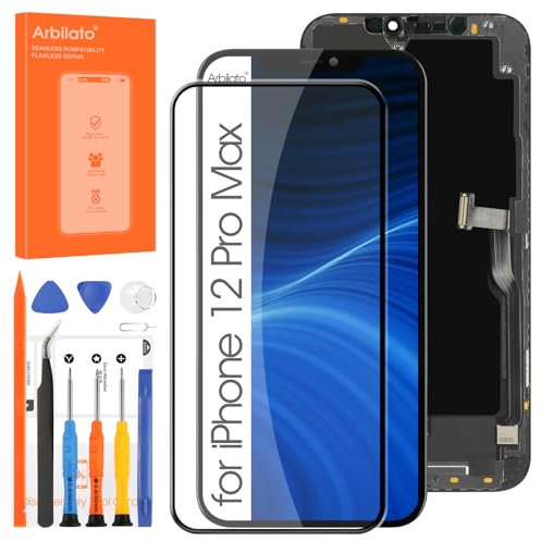 Écran LCD pour iPhone 12 Pro Max LCD Affichage Écran Tactile Remplacement A2342,A2410,A2411,A2412 Numériseur Verre Assemblée Réparation Kit